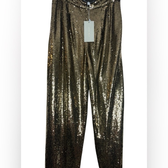 NWT *flawed Antonio Melani Geri Sequin Satin Flat Front Ankle Pant Size 6 - Picture 4 of 14